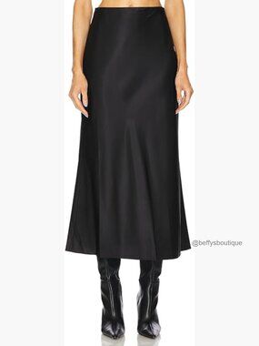 Silk Satin Maxi Mermaid Skirt High Waist Flowy Formal